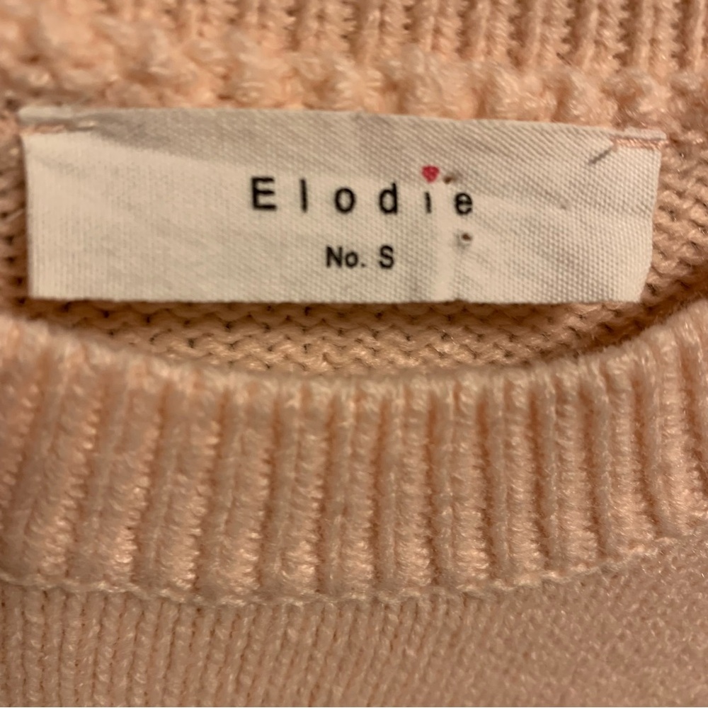 Elodie Multicolor Striped Crew Neck Balloon Sleeve Knit Sweater Size S - Picture 2 of 13